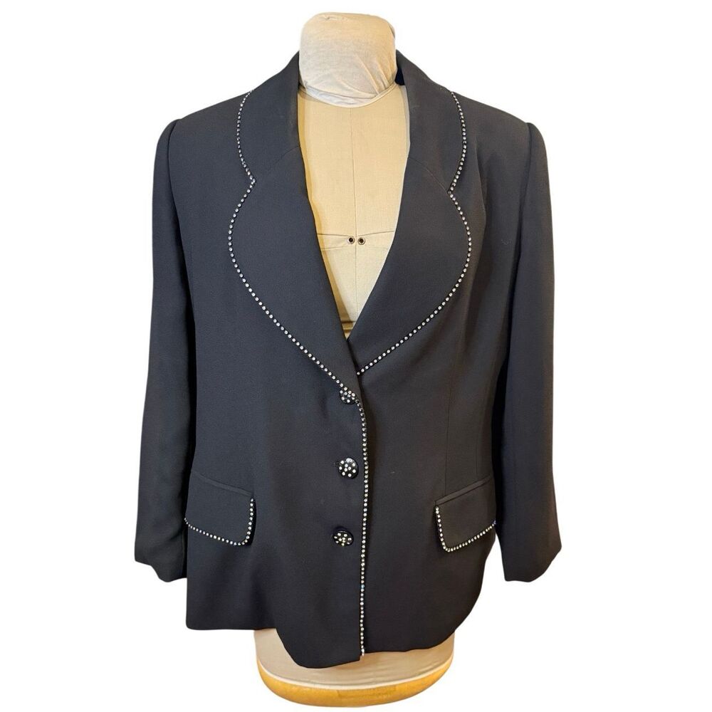 Executive Collection Rhinestone Outlined Occasion Jacket  Sz. 16W